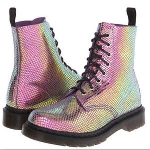 Rare Doc Marten Pascal Iridescent Snake Skin Boots
